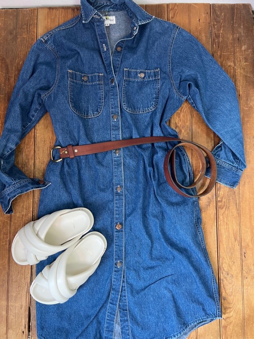 Vintage 90s denim dress shirt dress by Calvin Klein Calvin Klein size 9